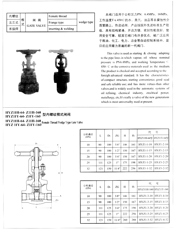 HYZ 系列闸阀